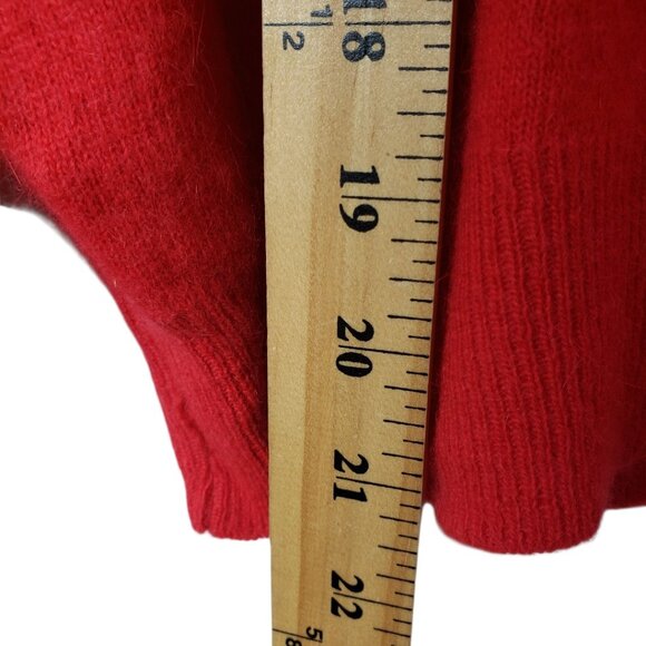 Mozart Milano Vtg Sweater Red With Black Embroidered Abstract Design Womens  38 - Picture 5 of 10